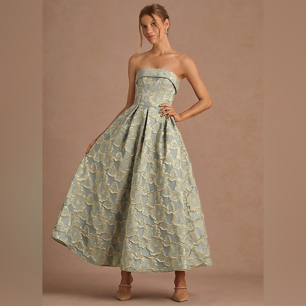 Azazie Atelier Strapless Floral Dress